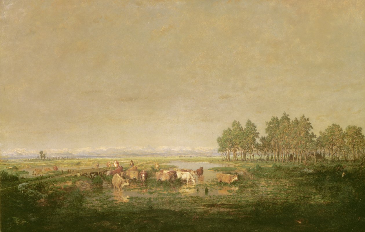 Marskland i Les Landes, ca. 1853 af Pierre Etienne Theodore Rousseau