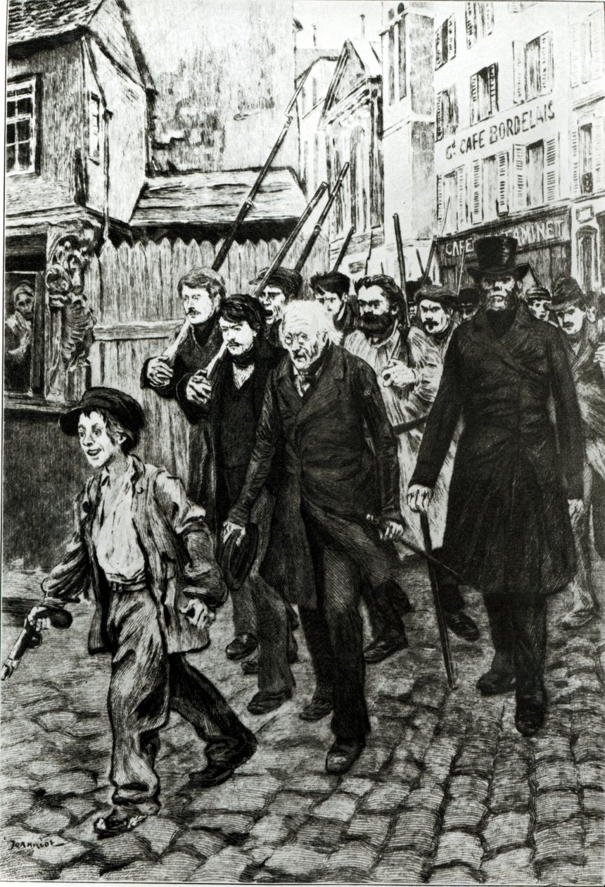 Gavroche Leading a Demonstration, illustration fra 