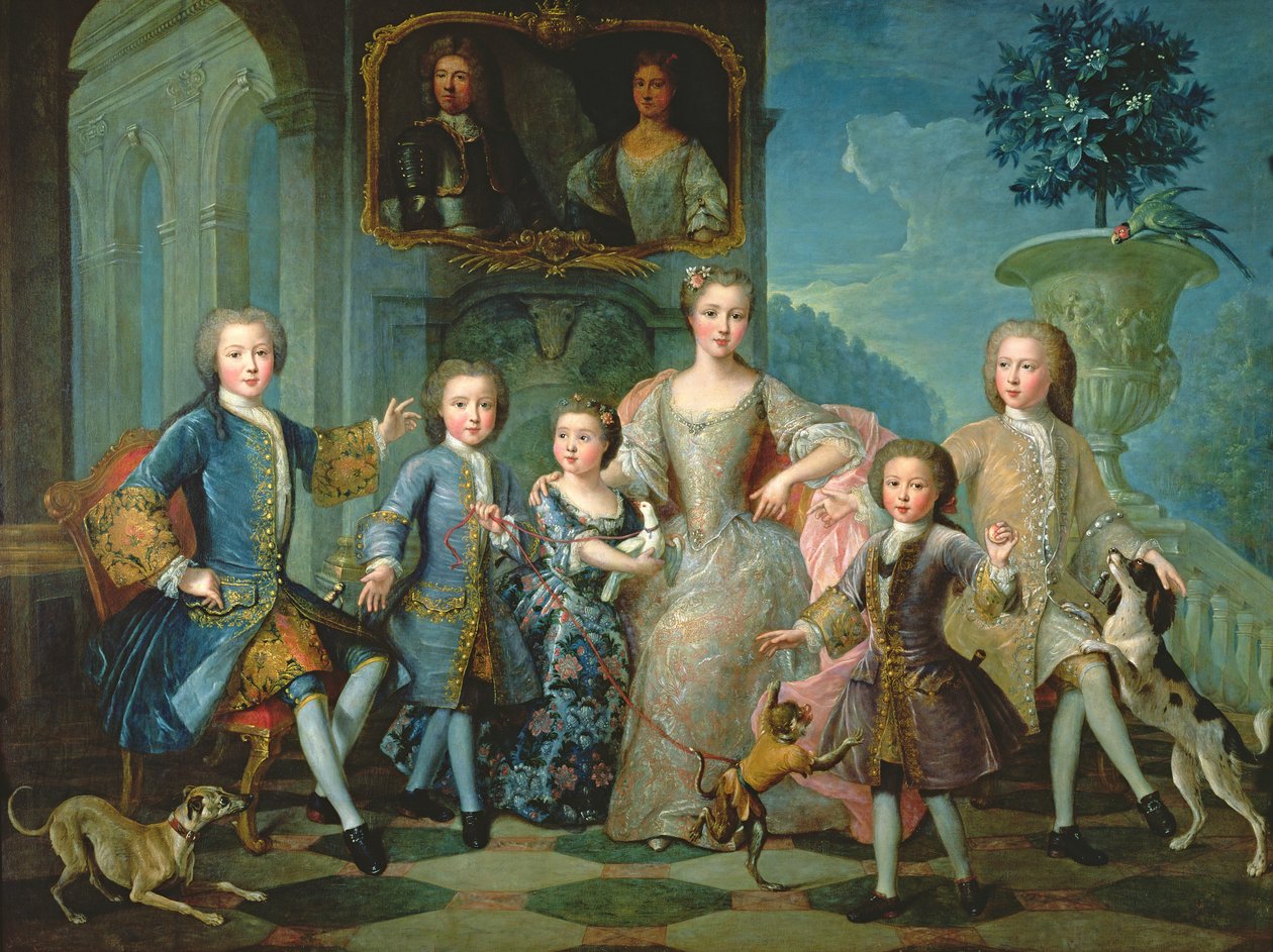 Portræt af hertugen af Valentinois familie af Pierre Gobert