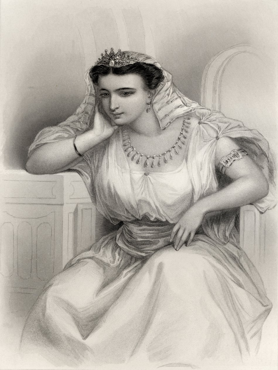 Kleopatra VII (69-30 f.Kr.) illustration fra "World Noted Women" af Mary Cowden Clarke, 1858 af Pierre Gustave Eugene Staal