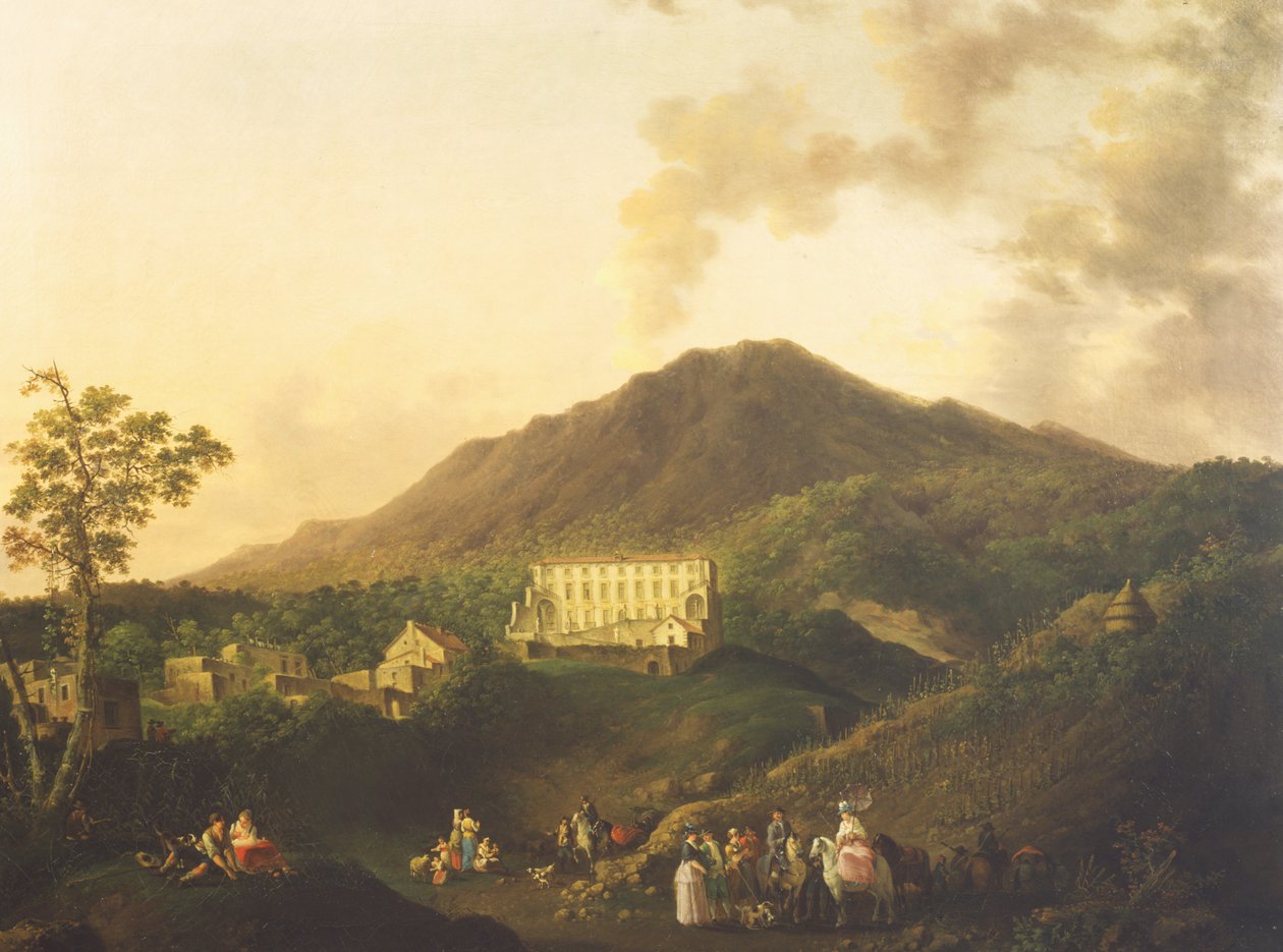 Udsigt over Villa Medici, Ottaviano af Pierre Jacques Volaire