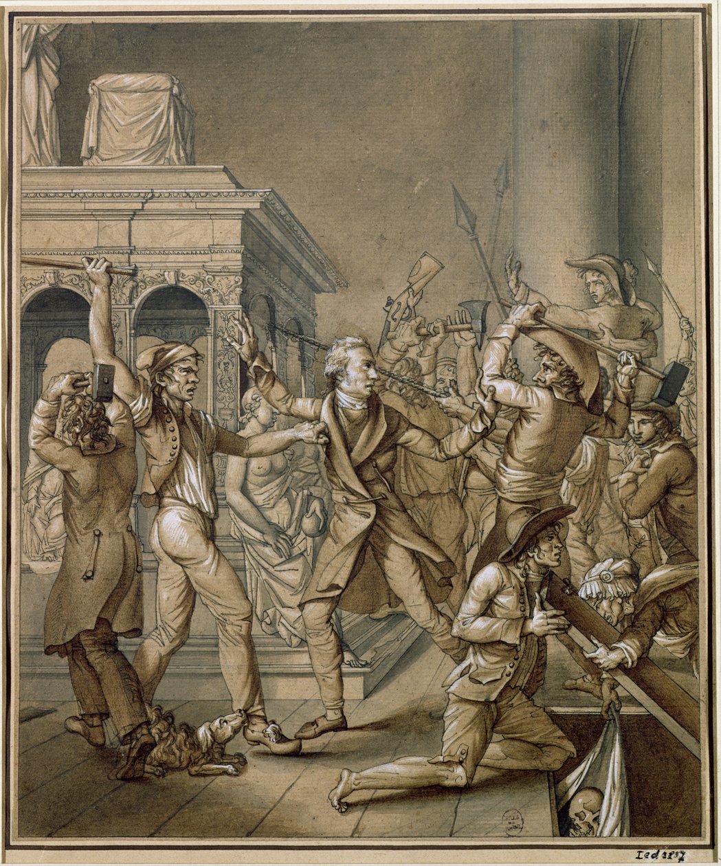 Alexandre Lenoir (1761-1839), der var imod ødelæggelsen af det franske monarkis kongegrave i Saint-Denis-kirken af Pierre Joseph Lafontaine