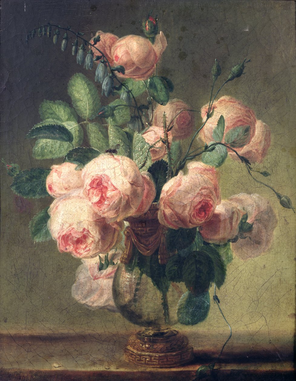 Vase med blomster af Pierre Joseph Redouté