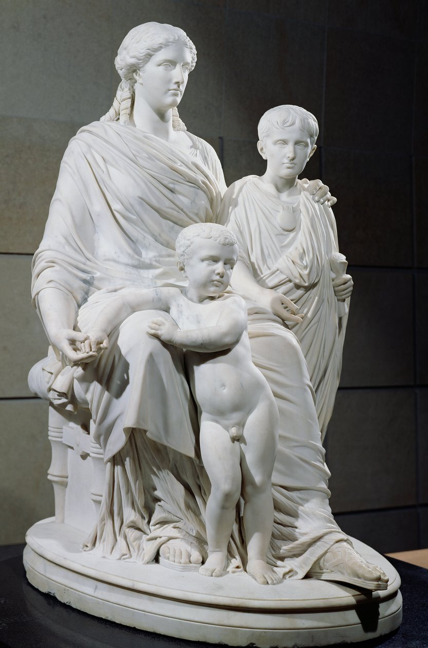 Cornelia, mor til de to Gracchi-brødre, 1861 (marmor) af Pierre Jules Cavelier