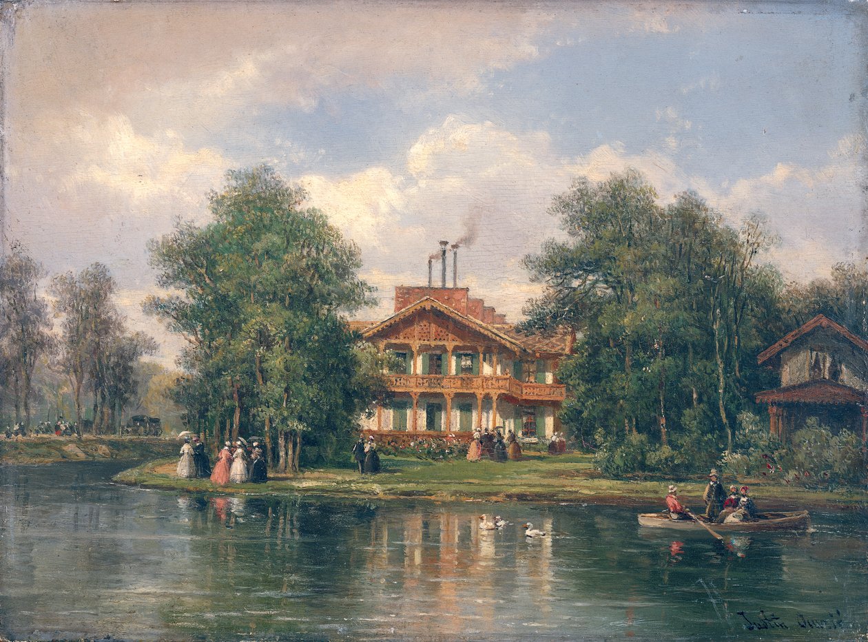 Chalet med den gule dør i Bois de Vincennes, ca. 1862 af Pierre Justin Ouvrie
