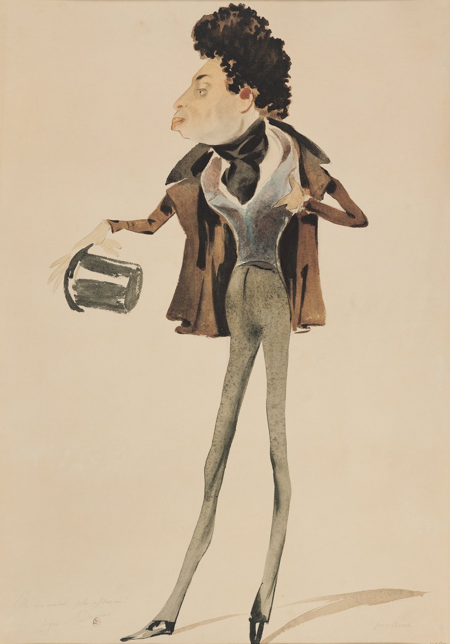 Karikatur af Alexander Dumas Pere (1802-70) af Pierre Luc Charles Ciceri