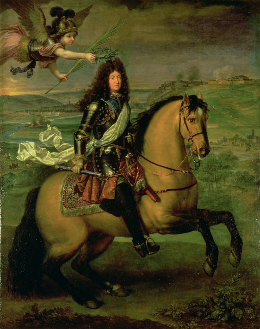 Rytterportræt af Ludvig XIV (1638-1715) kronet af sejrherren, ca.1692 af Pierre Mignard