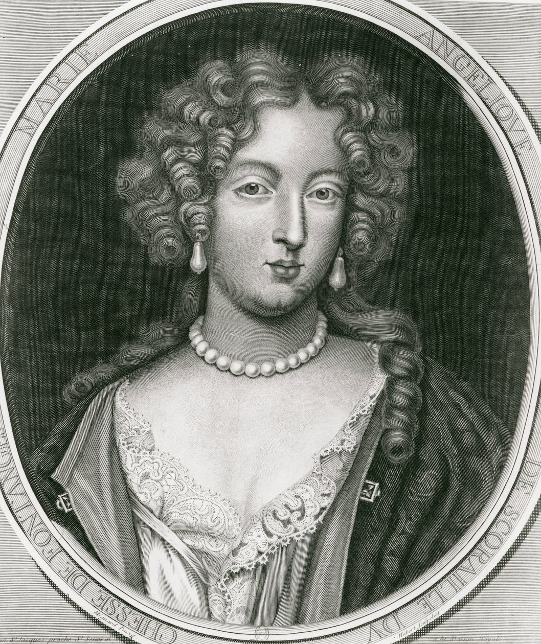 Portræt af Marie Angelique de Scoraille, hertuginde af Fontanges (1661-81) af Pierre Mignard