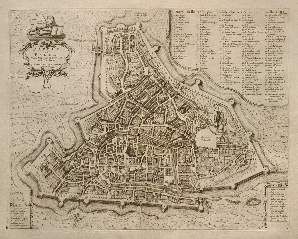 Kort over Padua, fra 
