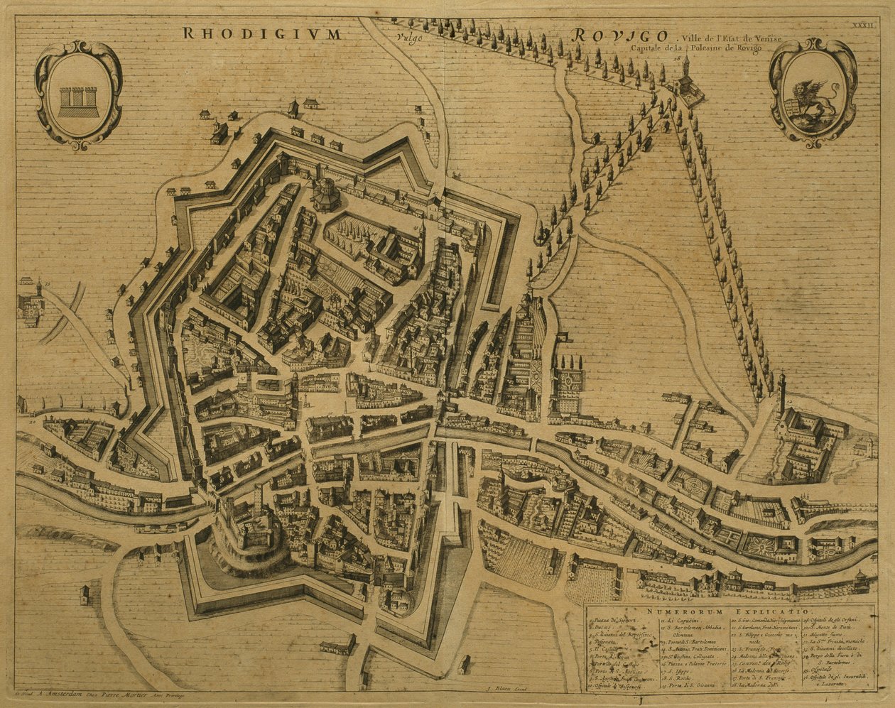 Kort over Rovigo, fra 