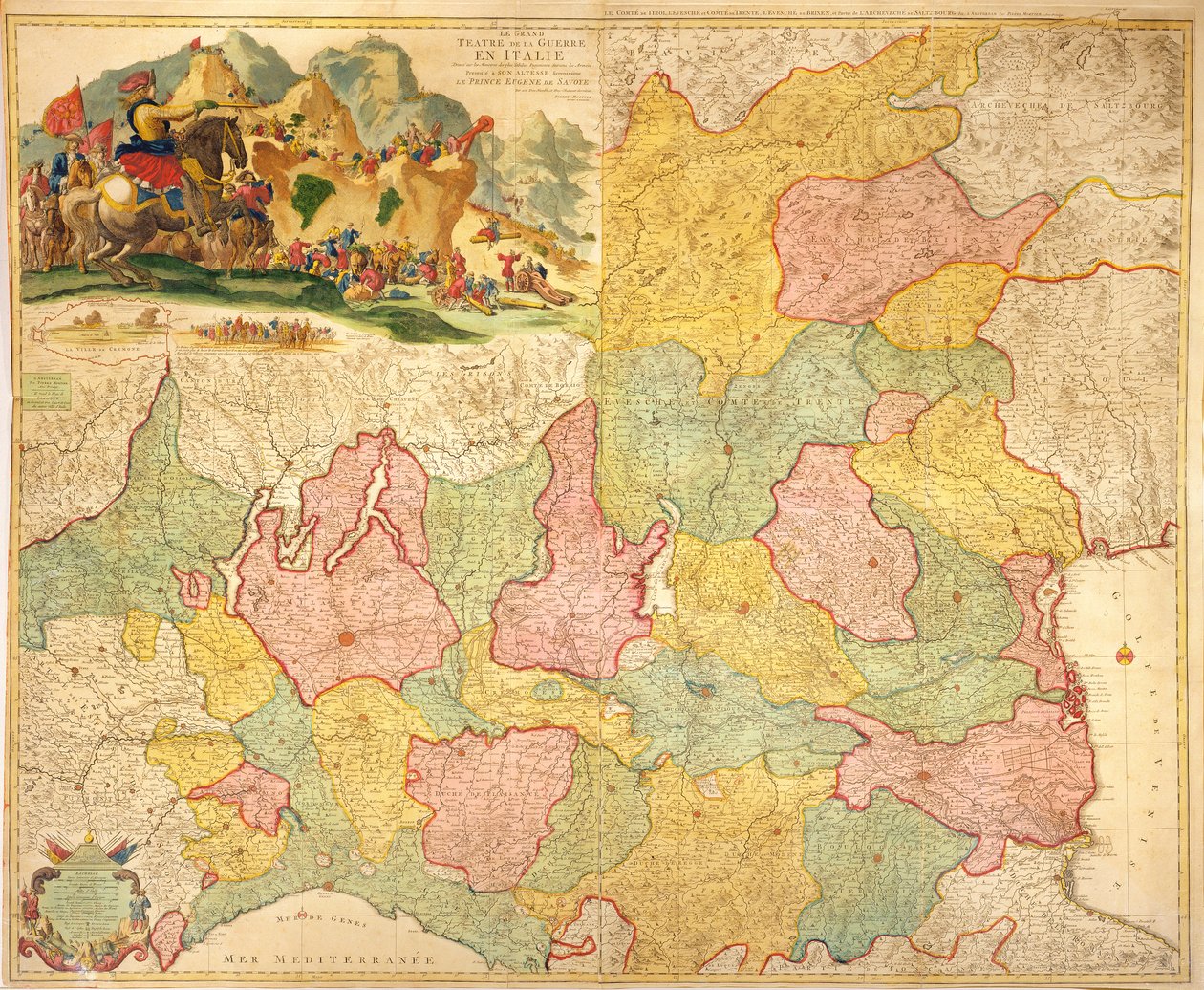 Krigens Teater i Italien, 1720 af Pierre Mortier