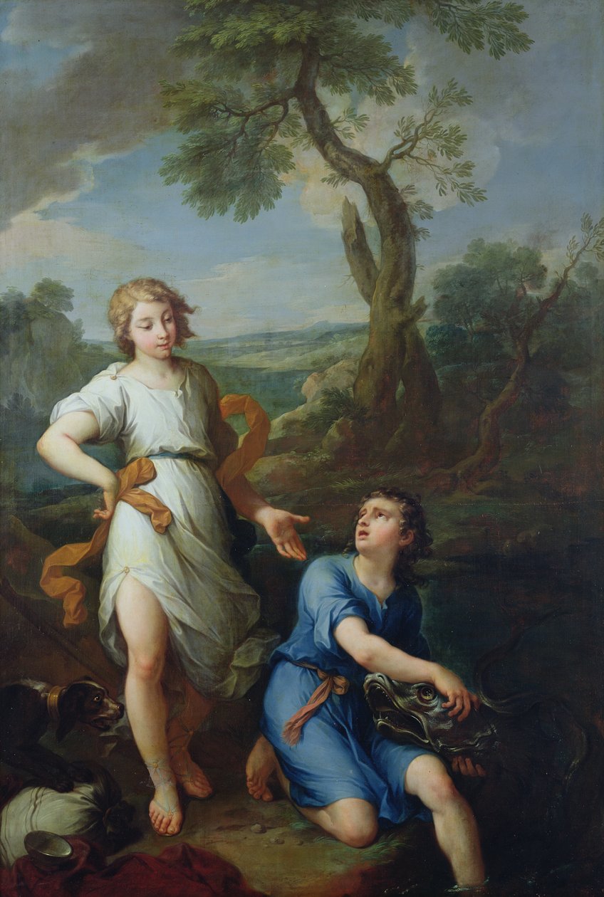 Fangst af fisken i floden Tigris af den unge Tobias, 1733 af Pierre Parrocel