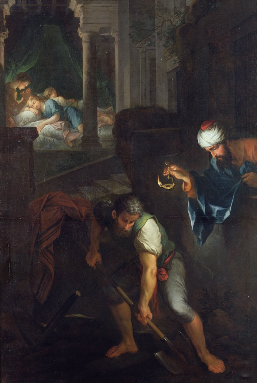 Raguel graver en grav, 1733 af Pierre Parrocel