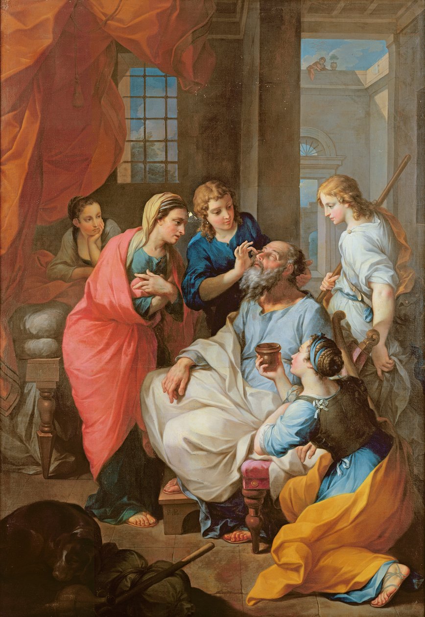 Tobias helbreder sin fars syn, 1733 af Pierre Parrocel