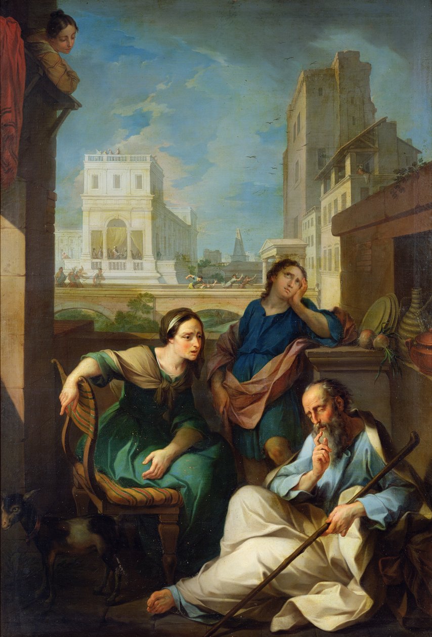 Tobit bliver blind, 1733 af Pierre Parrocel