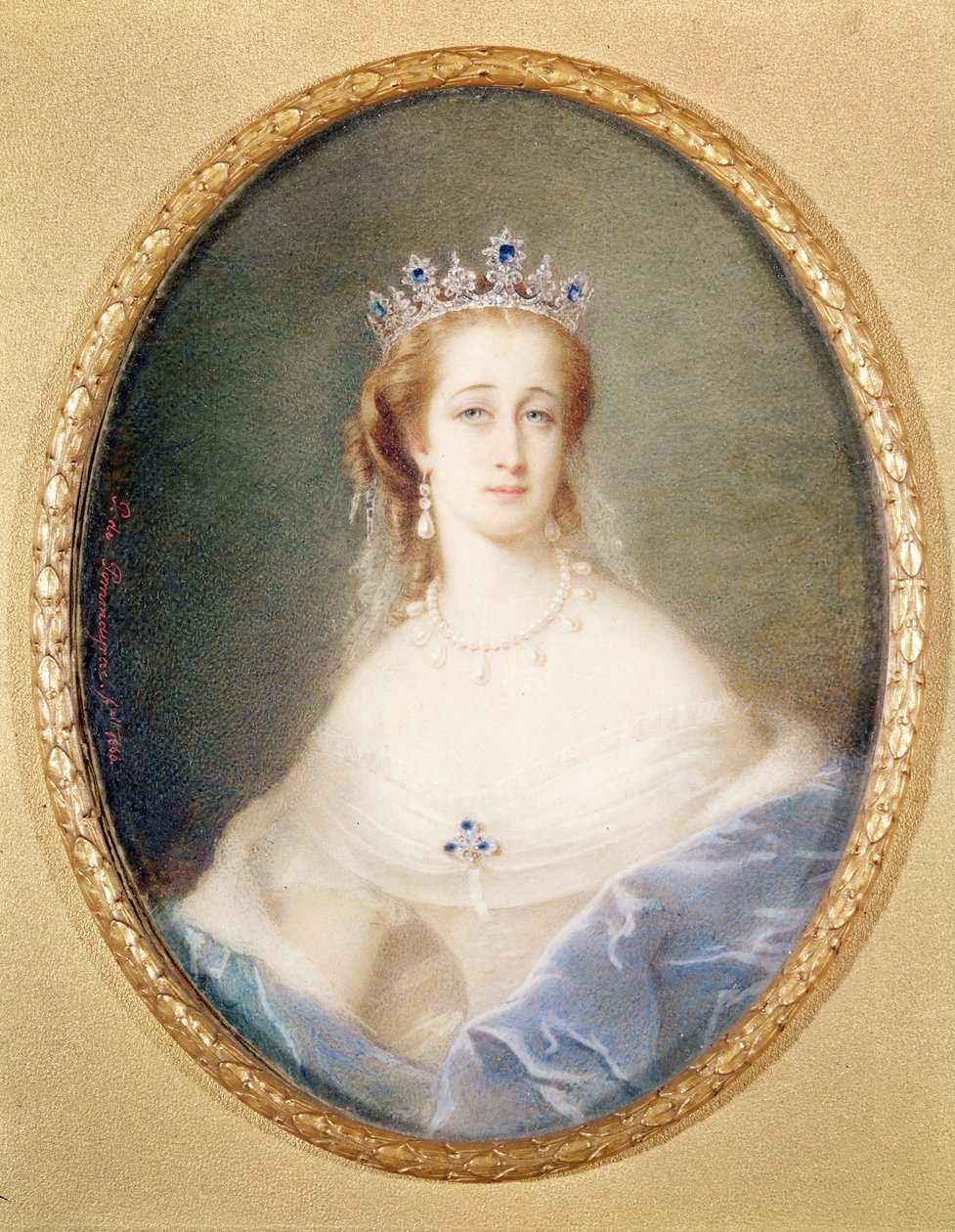 Portrætminiature af kejserinde Eugenie (1826-1920), 1860 af Pierre Paul Emmanuel de Pommayrac