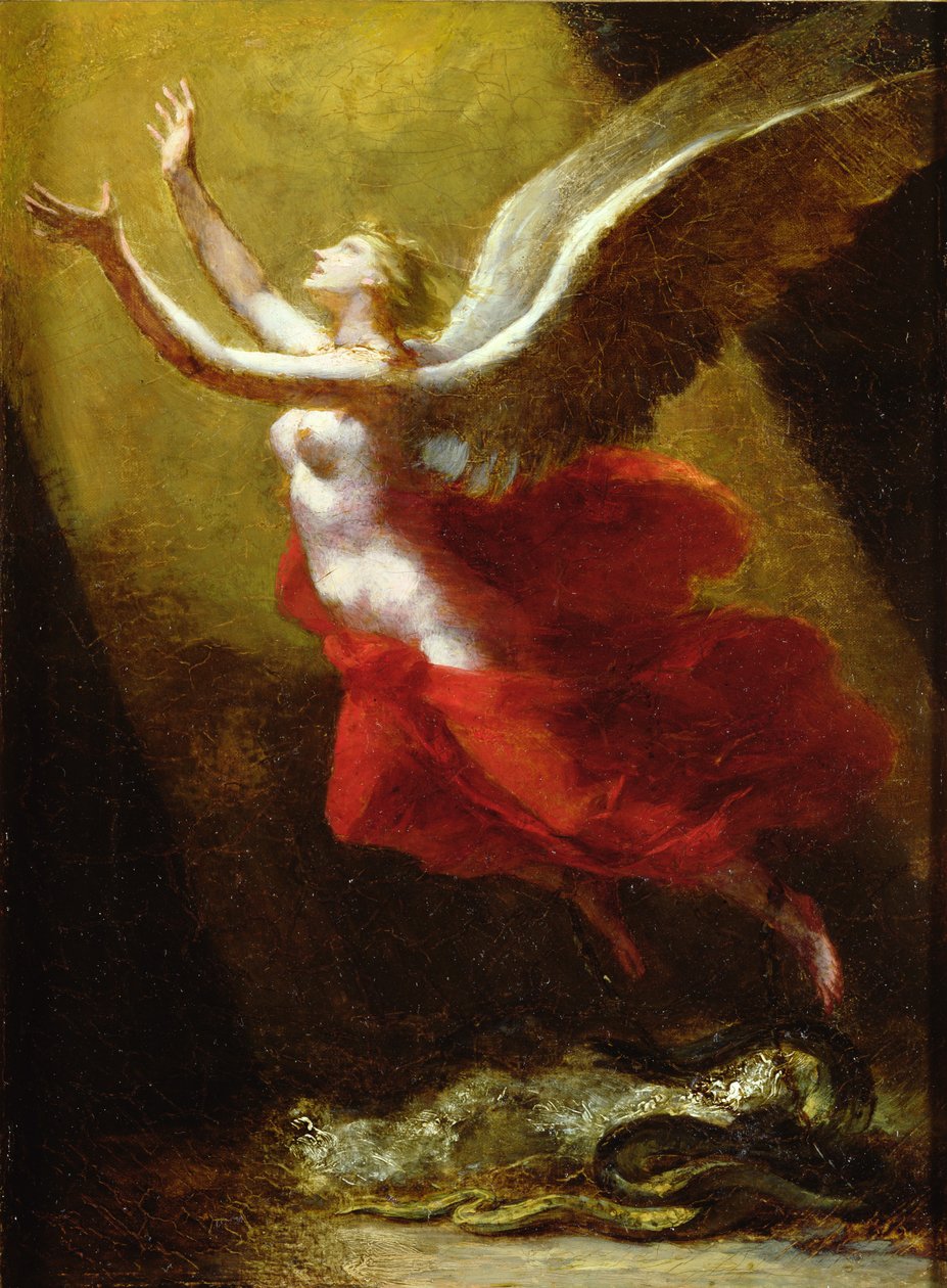 Studie til The Soul Breaking Links with the Earth, c.1822 af Pierre Paul Prudhon