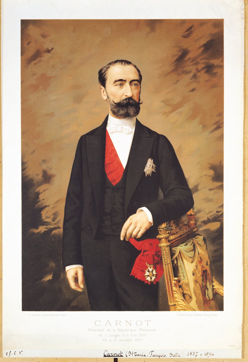 Portræt af Marie Francois Sadi Carnot (1837-94) 1887 af Pierre Petit
