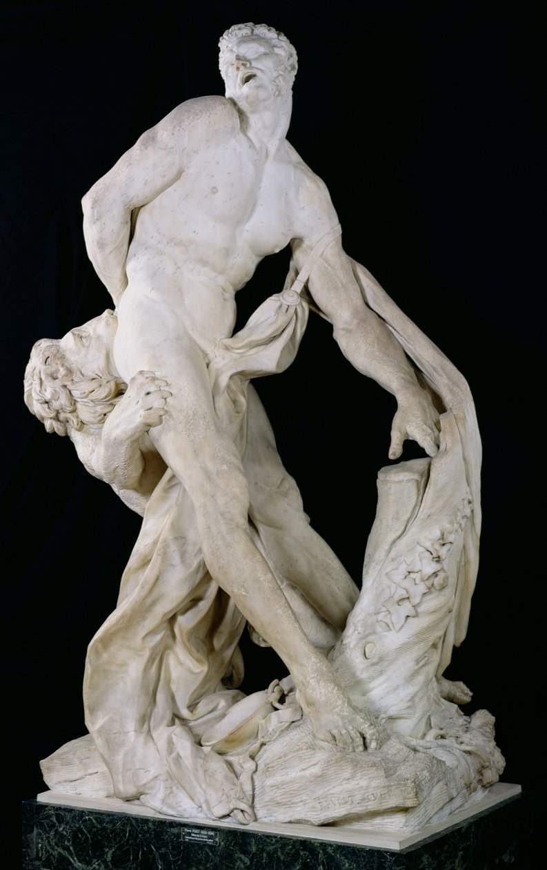 Milo af Croton angrebet af en løve, 1672-82 (marmor) af Pierre Puget