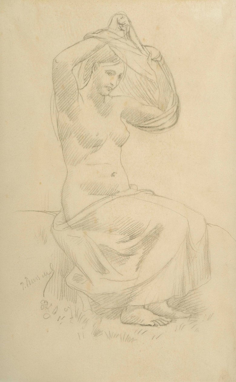 Siddende figur af Pierre Puvis de Chavannes