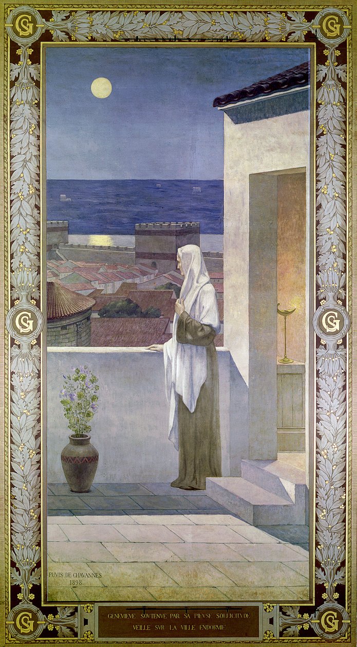 St. Genevieve våger over den sovende by Paris, 1898 af Pierre Puvis de Chavannes