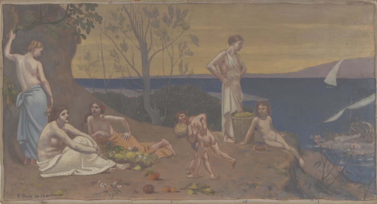 Sødt land (behageligt land), 1882 af Pierre Puvis de Chavannes