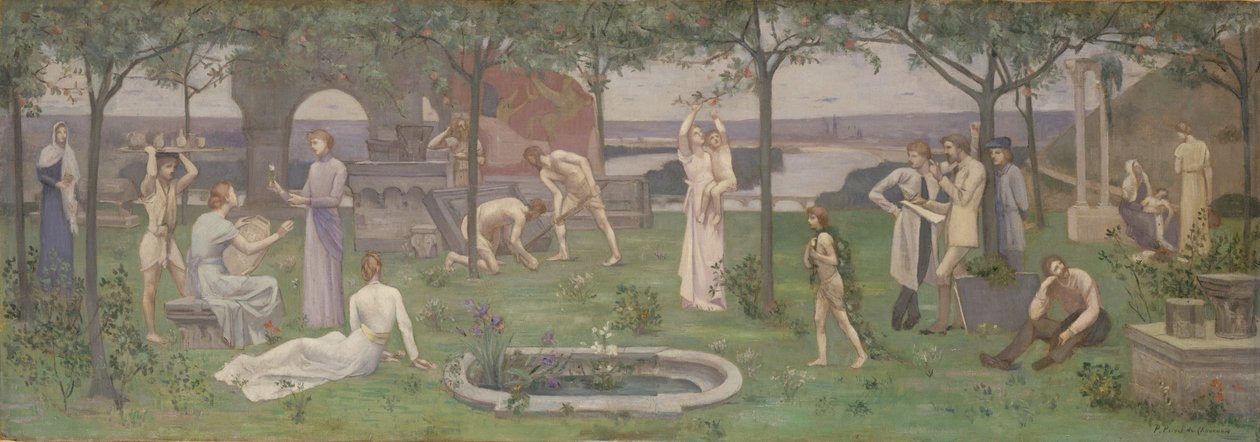 Inter Artes et Naturam (Mellem kunst og natur), ca. 1890-95 af Pierre Puvis de Chavannes