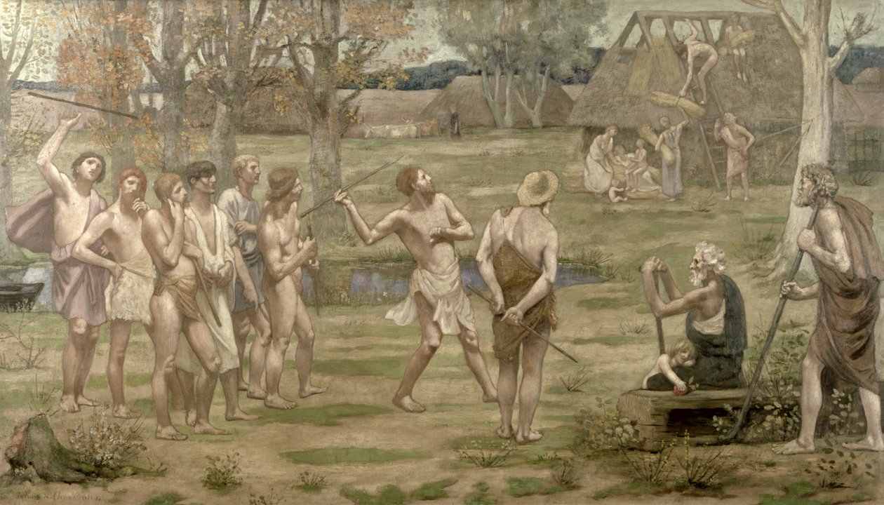 Ludus Pro Patria, 1883 (olie på stof) af Pierre Puvis de Chavannes