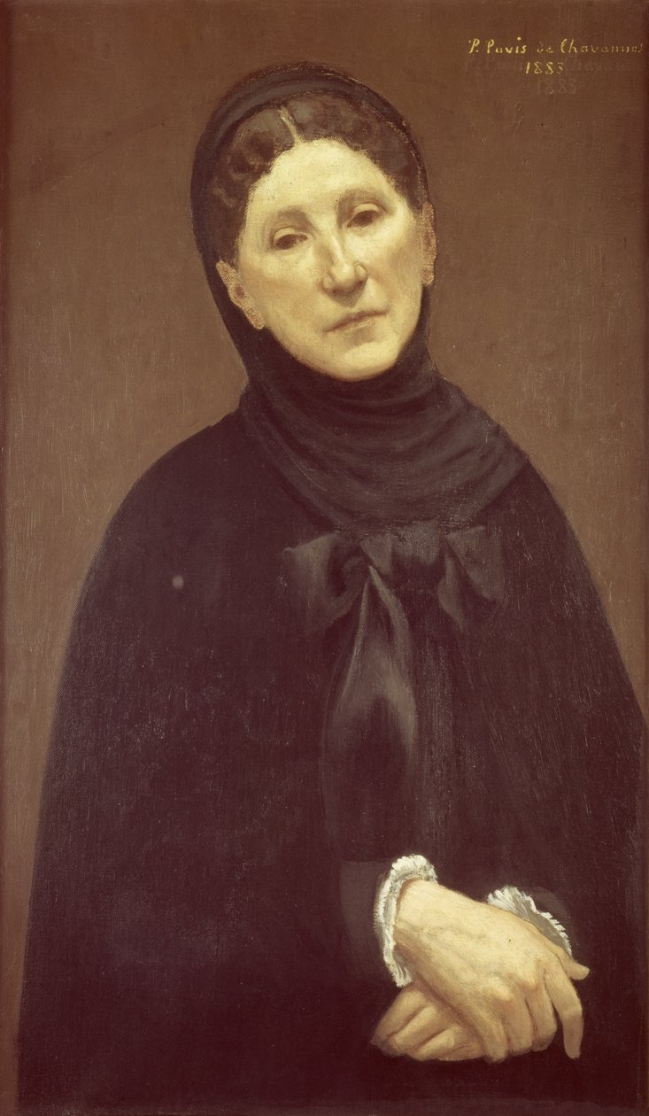 Portræt af kunstnerens kone, Madame de Chavannes, 1883 af Pierre Puvis de Chavannes