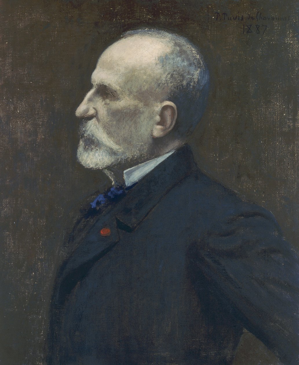 Selvportræt, 1887 af Pierre Puvis de Chavannes