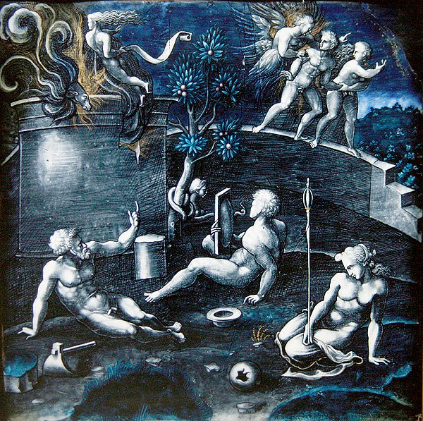 Allegory of Sin, ca. 1570-84 (malet emalje) af Pierre Reymond