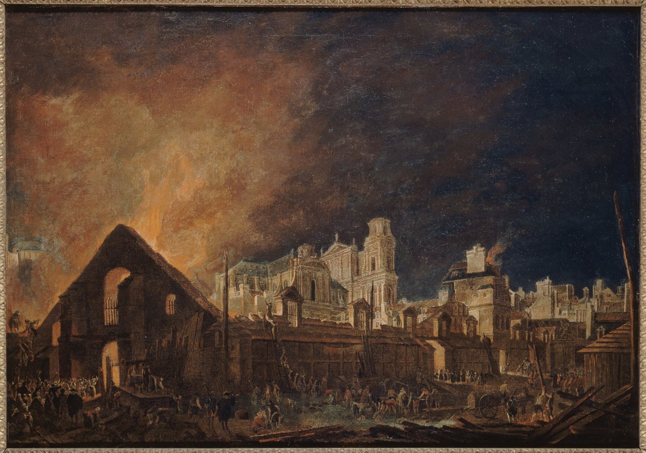 La Foire Saint-Germain under branden (natten mellem 16. og 17. marts) af Pierre Antoine Demachy