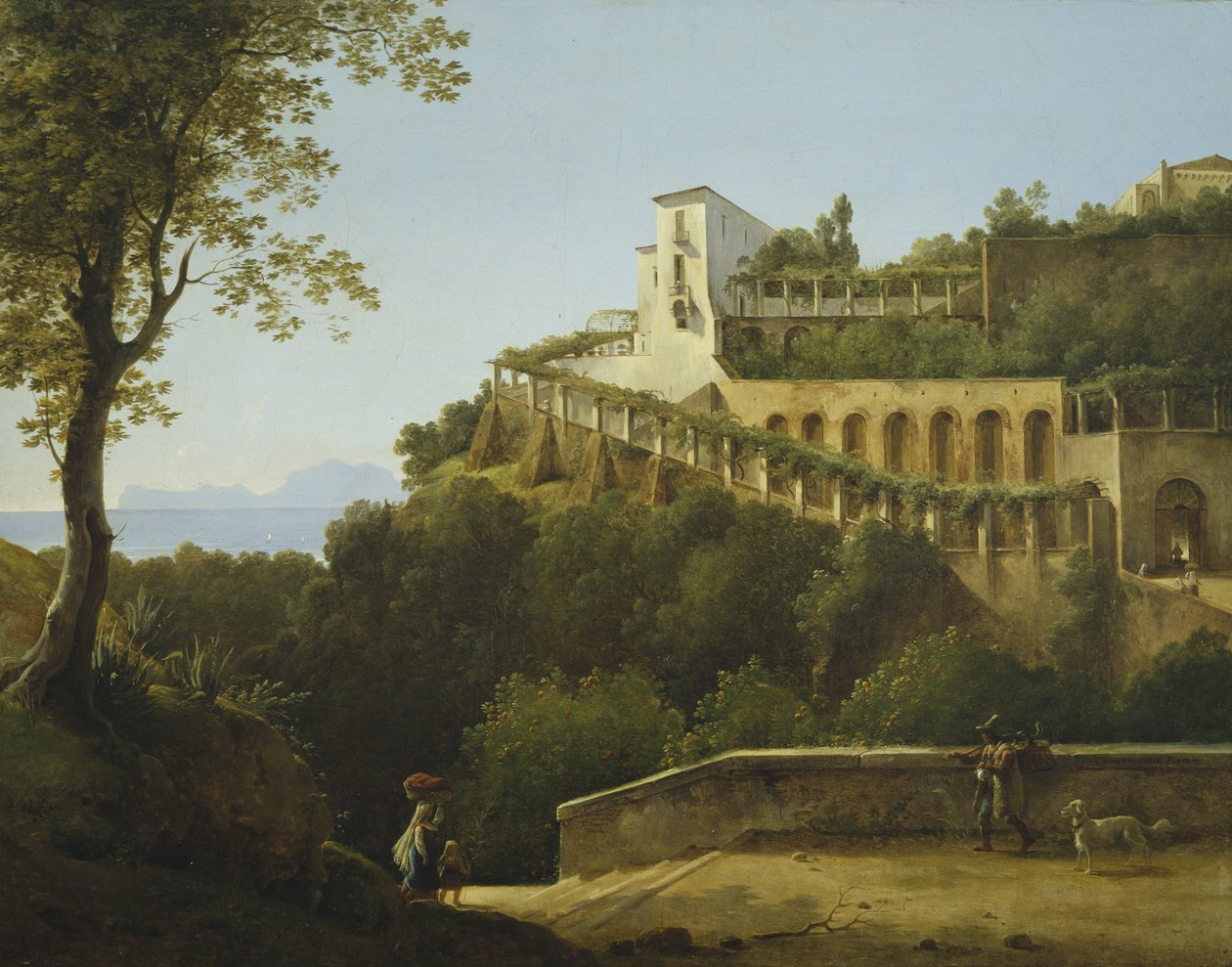 Et kloster nær Napoli med udsigt over Capri af Pierre Athanase Chauvin