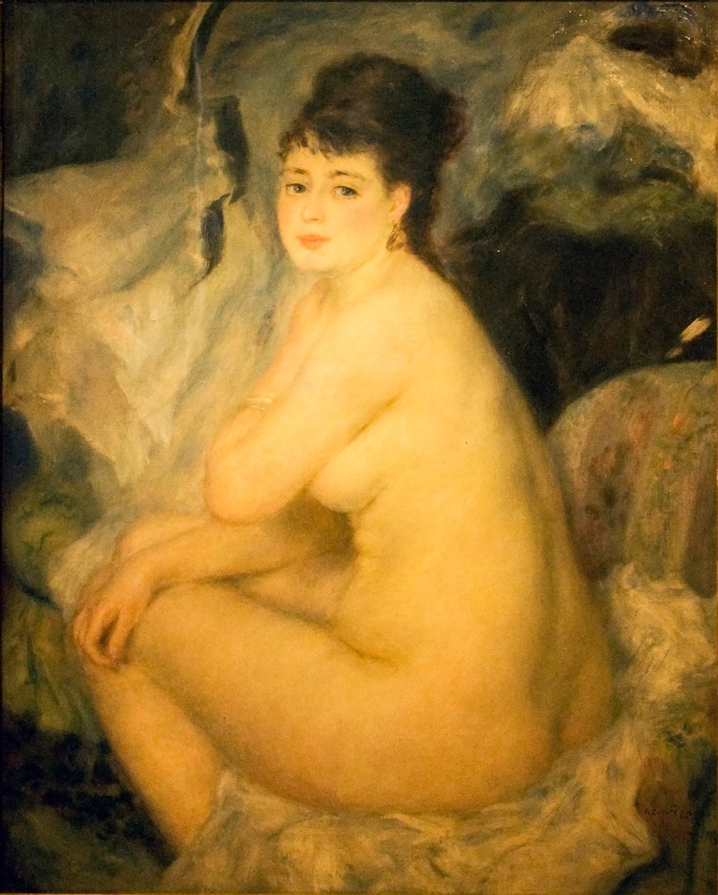 Nøgen kvinde sidder på en sofa Annan af Pierre Auguste Renoir
