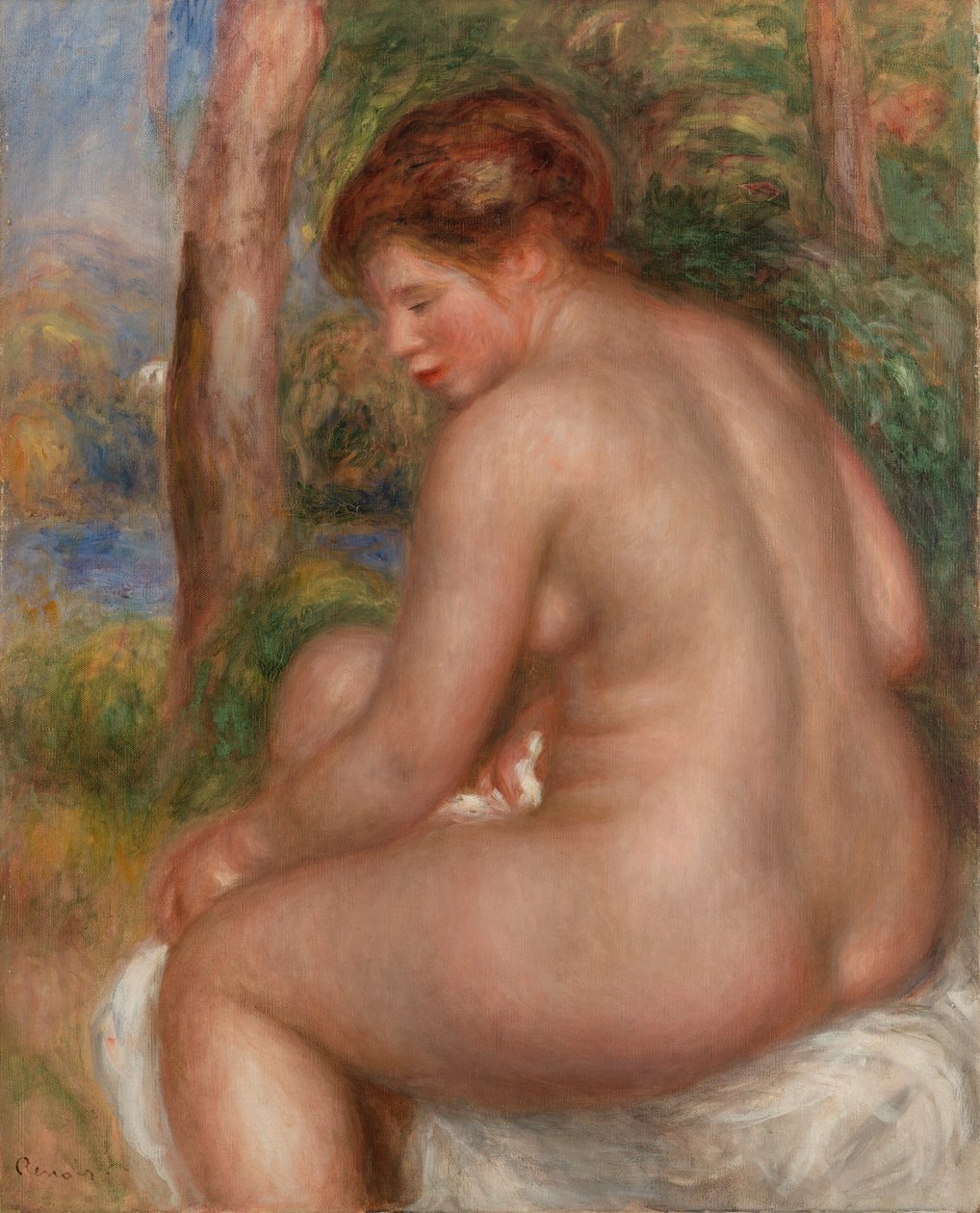 Badende set fra tre fjerdedele af Pierre Auguste Renoir