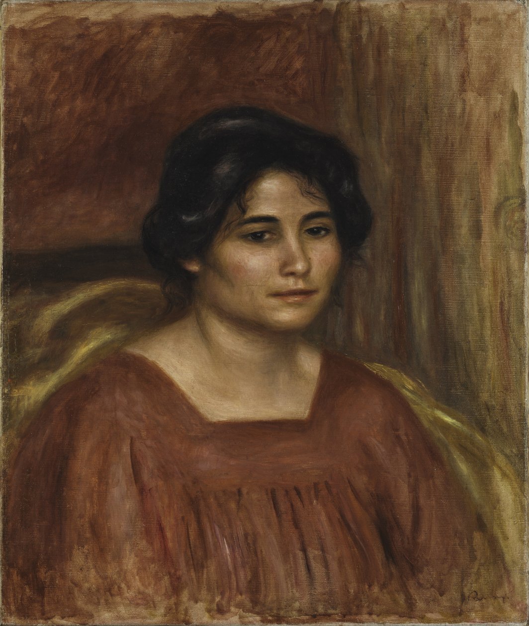 Gabrielle i en rød kjole, 1908 af Pierre Auguste Renoir