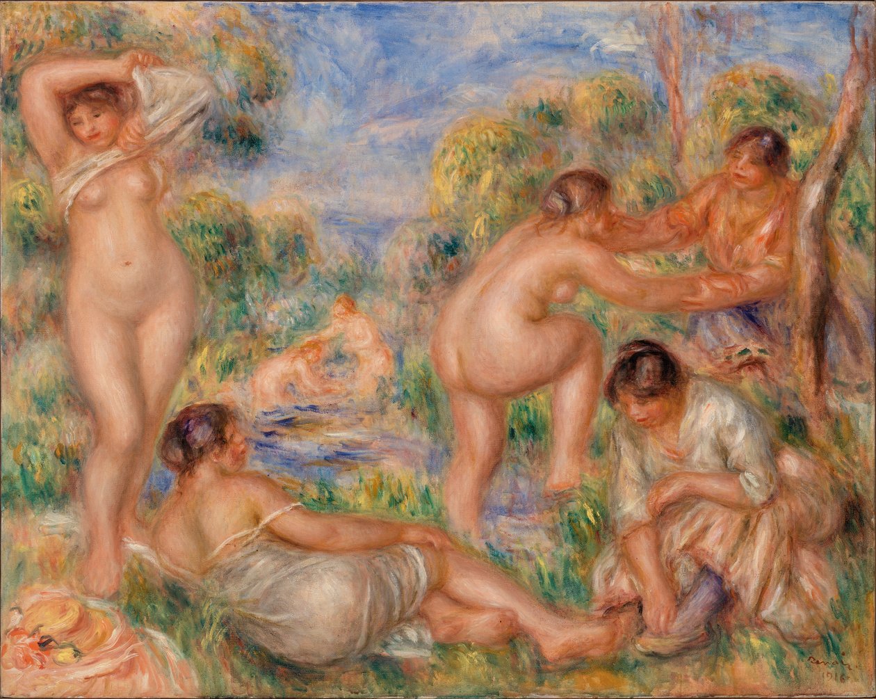 Badegruppe af Pierre-Auguste Renoir
