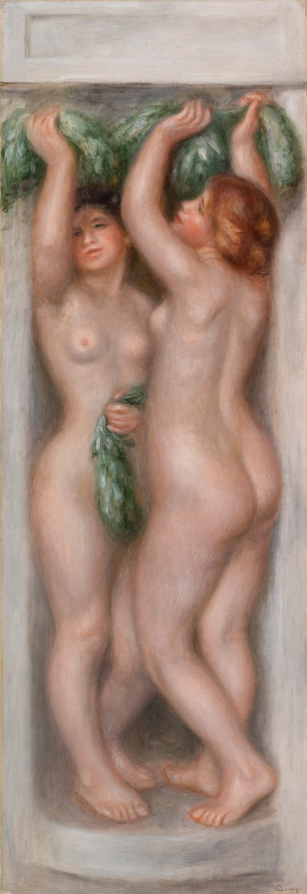 karyatider (karyatider); også kaldet Two Baders (dekorativt panel) af Pierre-Auguste Renoir