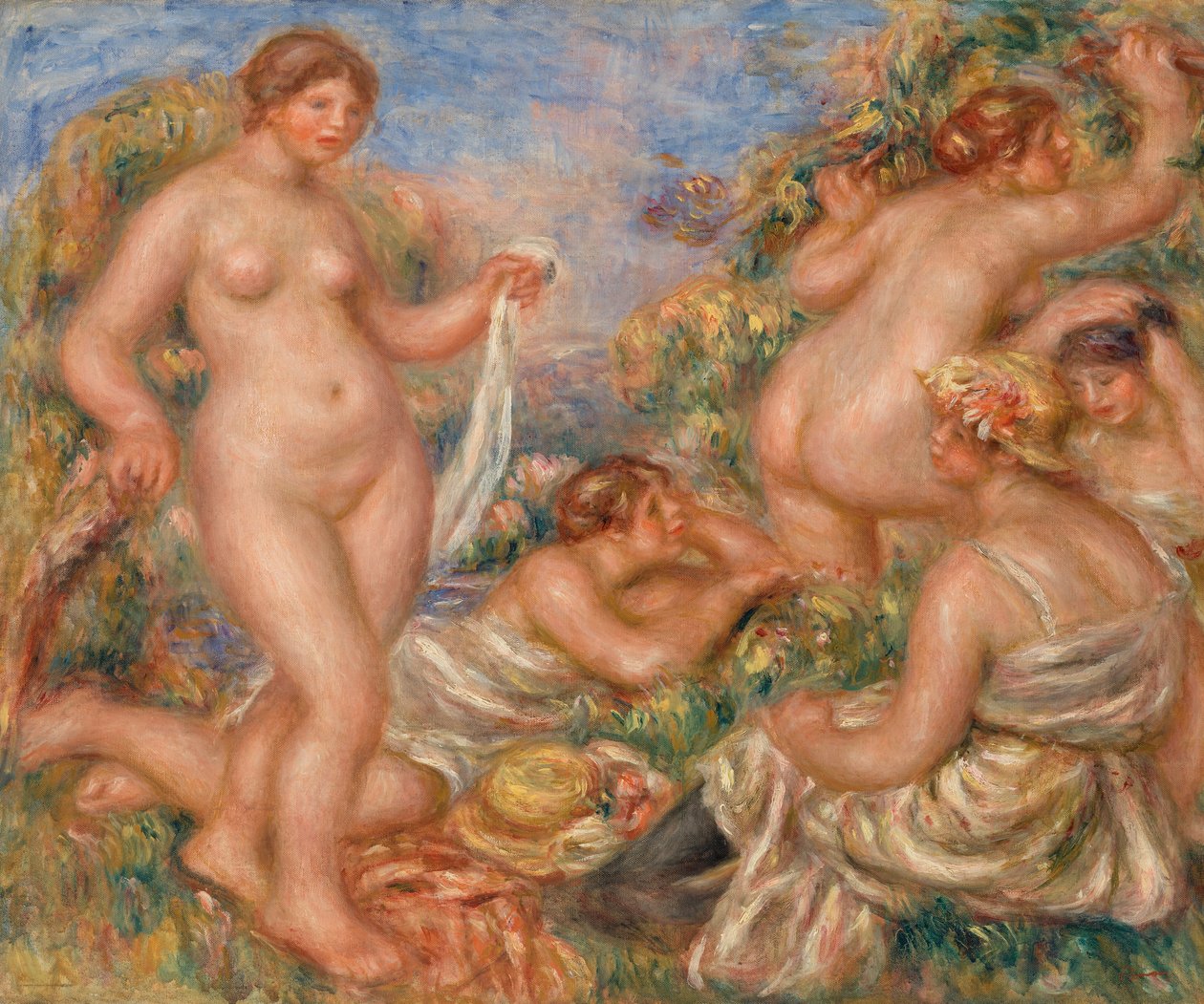 Komposition, Fem Badende af Pierre-Auguste Renoir