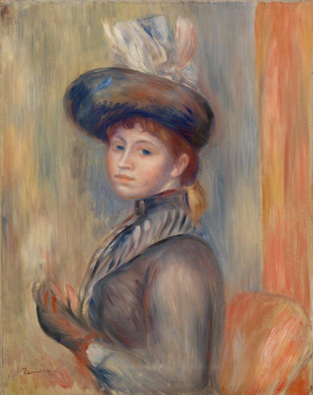 Pige i gråblå af Pierre-Auguste Renoir