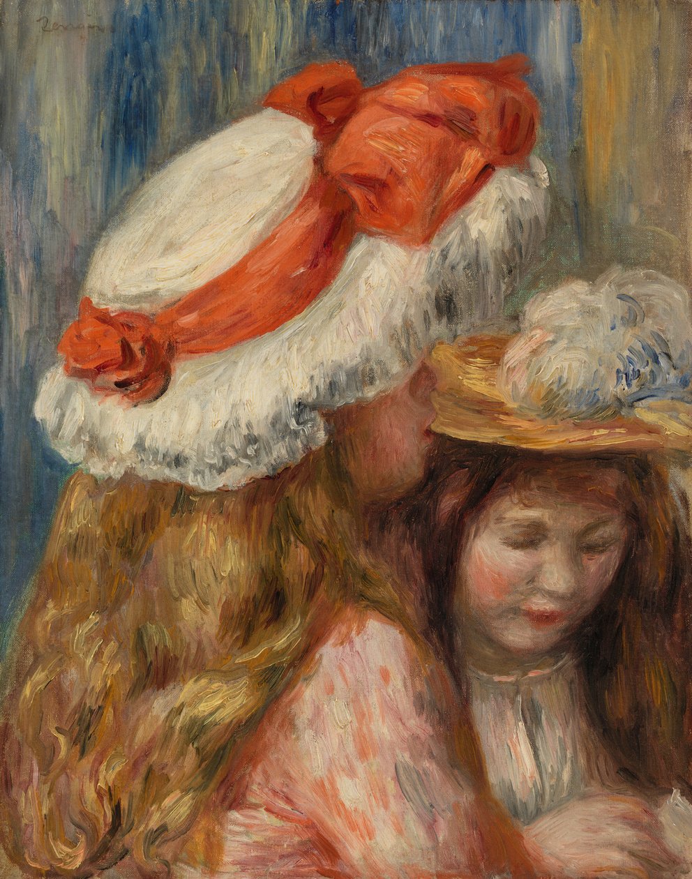Piger med hatte af Pierre-Auguste Renoir