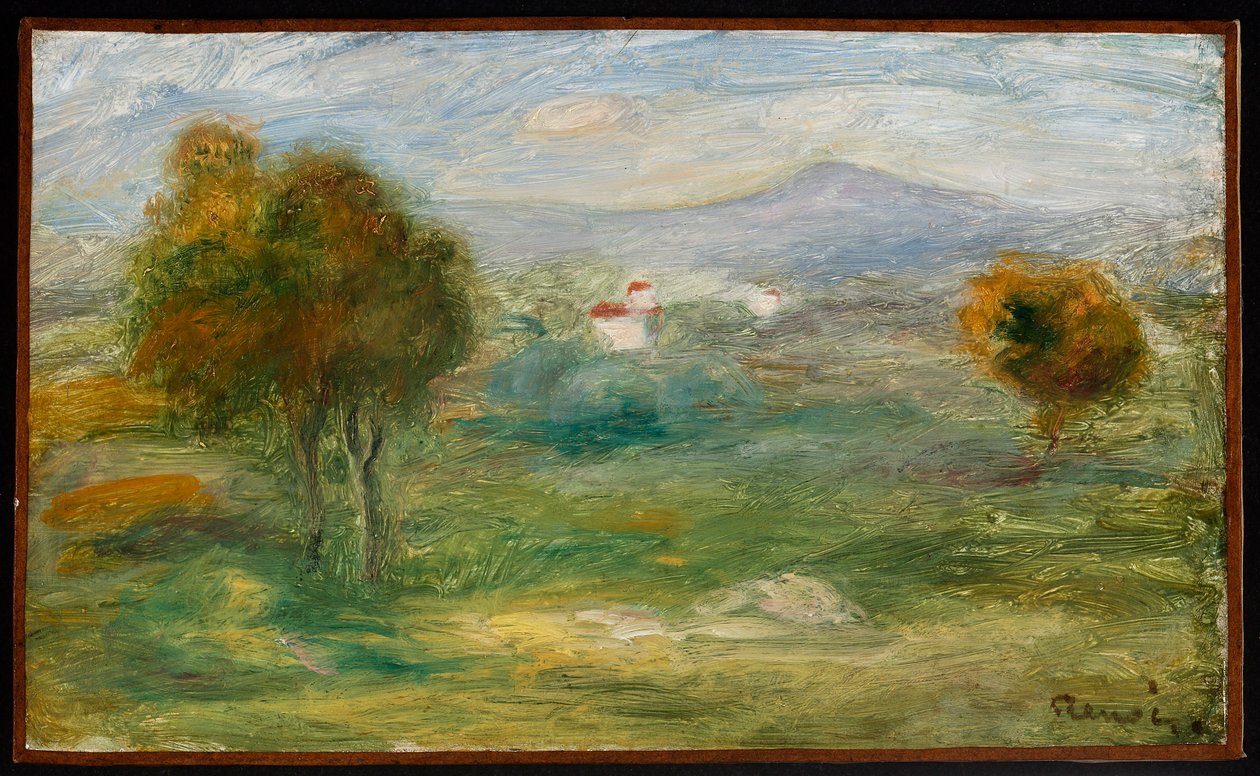 Landskab med huse i Cagnes-sur-Mer af Pierre-Auguste Renoir