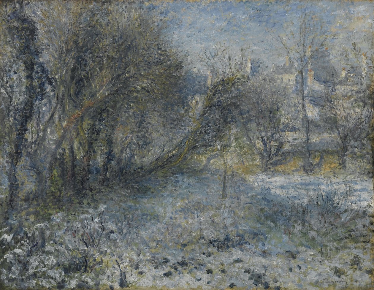 Snedækket landskab af Pierre-Auguste Renoir