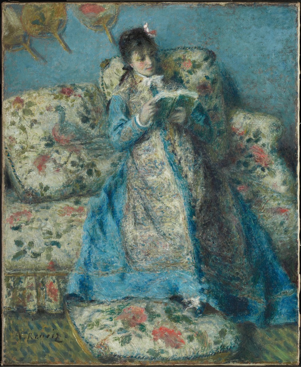 Portræt af Madame Monet (Madame Claude Monet læser) af Pierre-Auguste Renoir