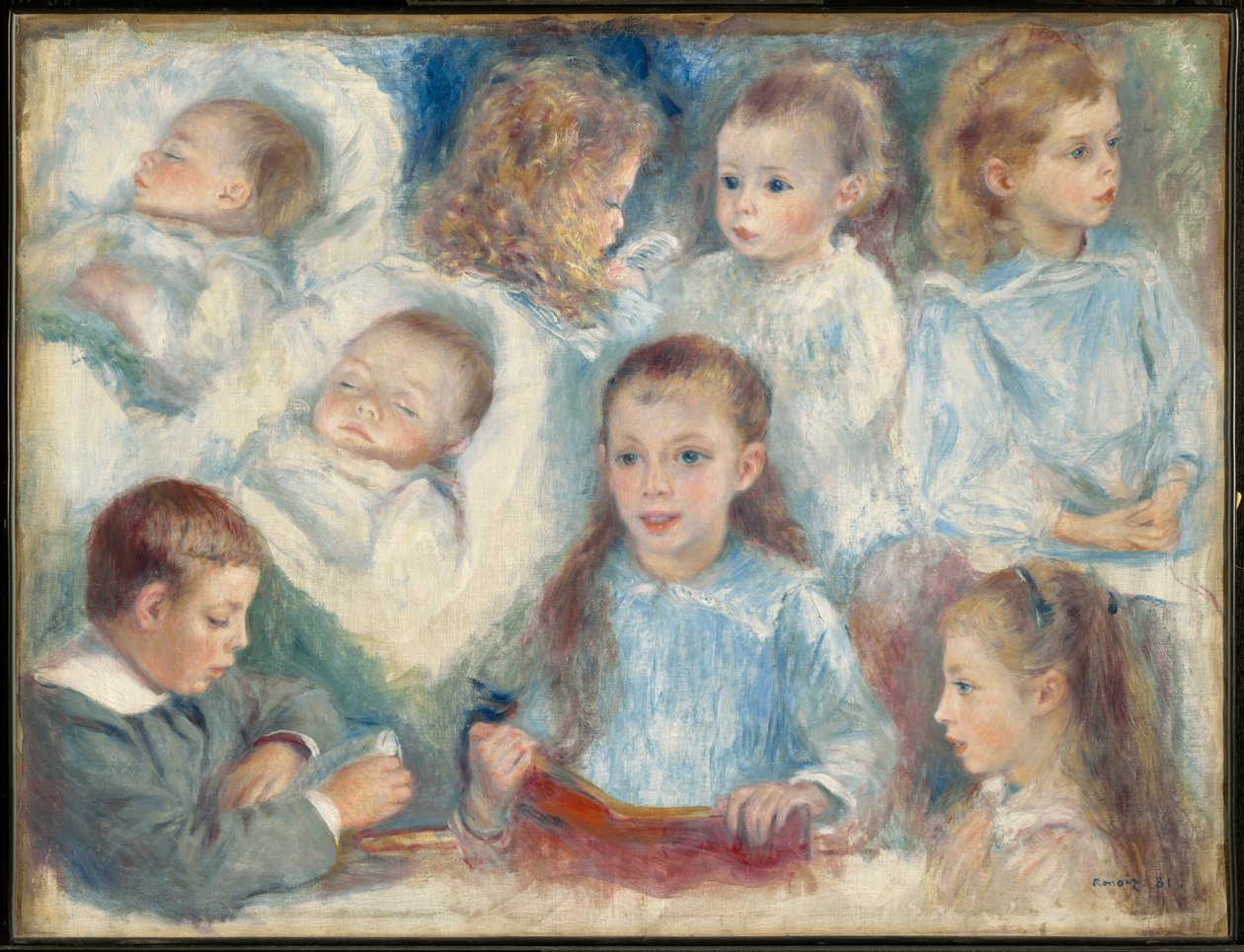 Hovedstudier (Berard-børnene) af Pierre-Auguste Renoir