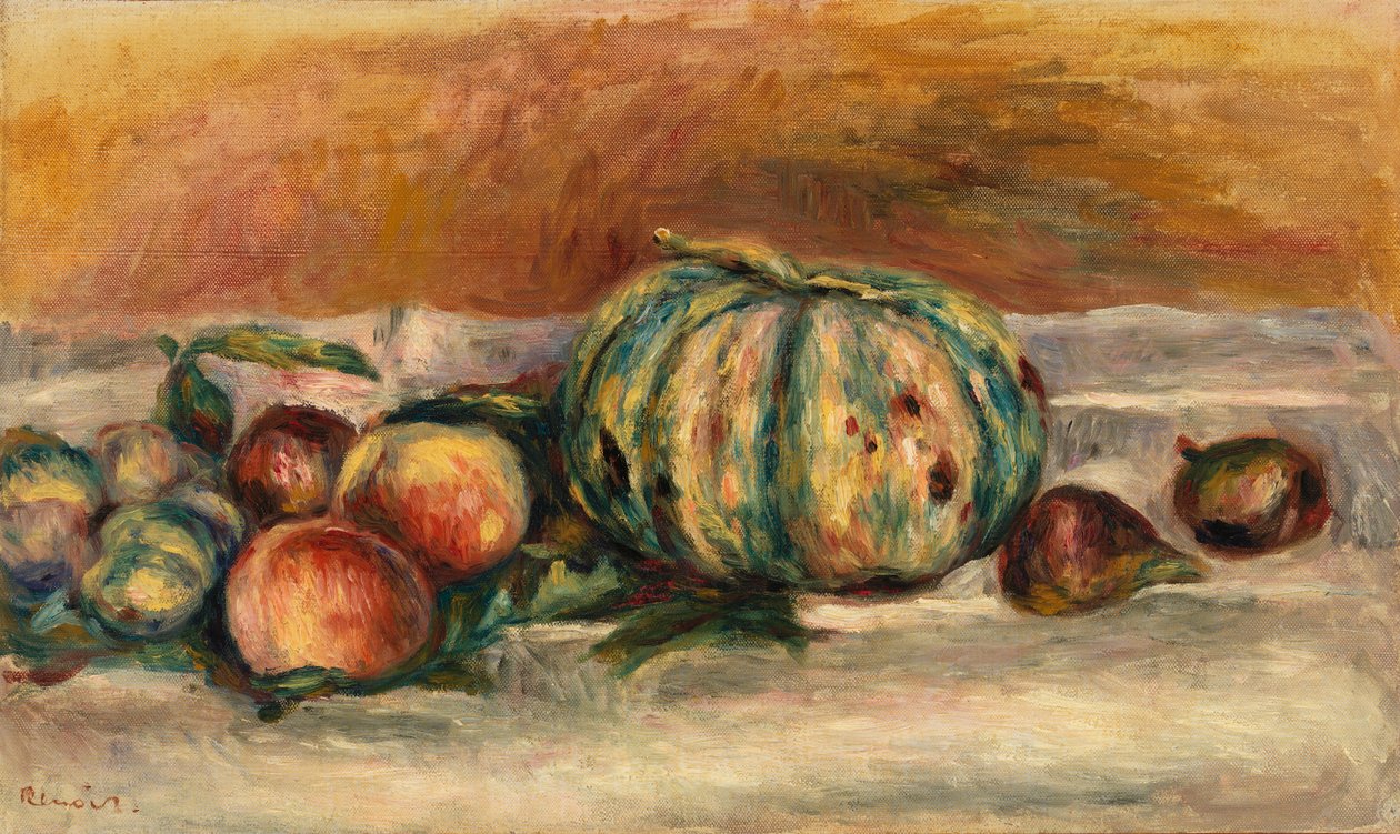 Stilleben med melon (Nature morte au melon) af Pierre-Auguste Renoir