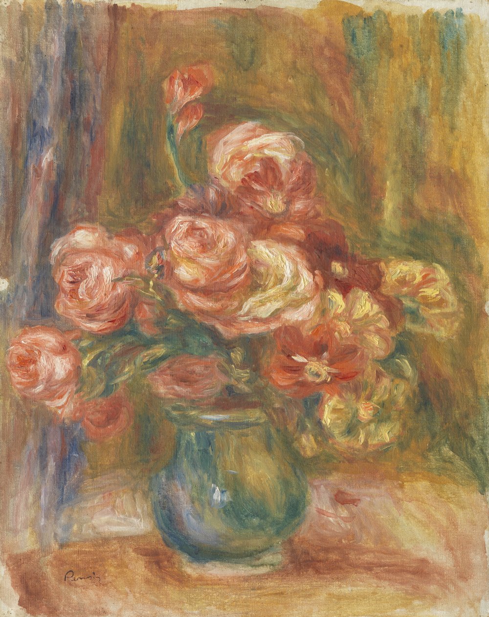 Vase med roser af Pierre-Auguste Renoir