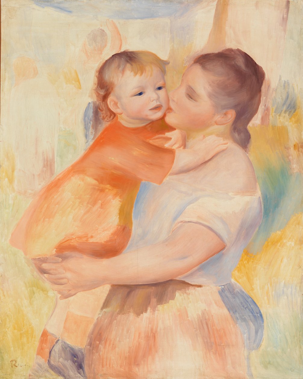 Vaskekone og Barn af Pierre-Auguste Renoir