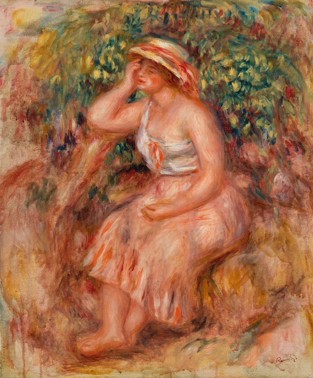 Kvinde dagdrømmer af Pierre-Auguste Renoir