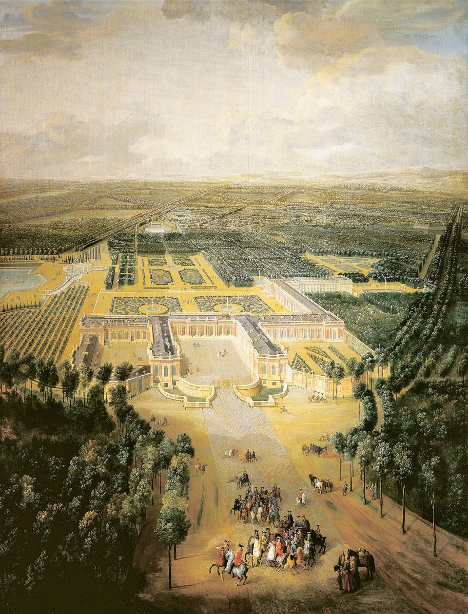 Frankrig, Versailles, udsigt over Gardens of the Grand Trianon i Versailles af Pierre Denis Martin